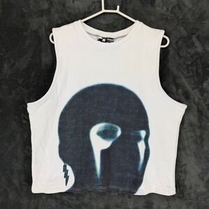 Paynestar Citizen Insane Graphic Sleeveless T‎ Shirt Tank Top White XL